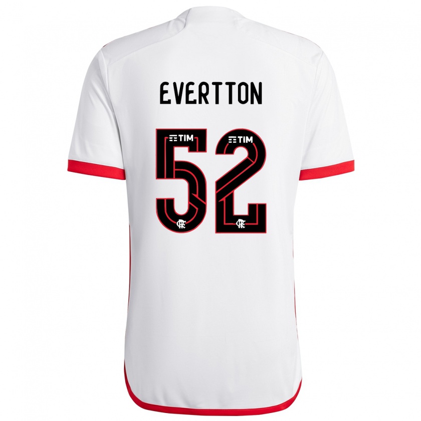 Kandiny Uomo Maglia Evertton #52 Bianco Rosso Kit Gara Away 2024/25 Maglietta