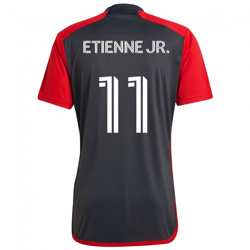 Kandiny Dames Derrick Etienne Jr. #11 Grijs Rood Thuisshirt Thuistenue 2024/25 T-Shirt België