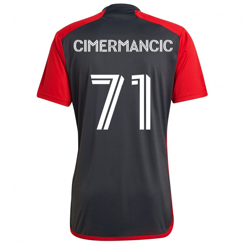 Kandiny Dames Markus Cimermancic #71 Grijs Rood Thuisshirt Thuistenue 2024/25 T-Shirt België