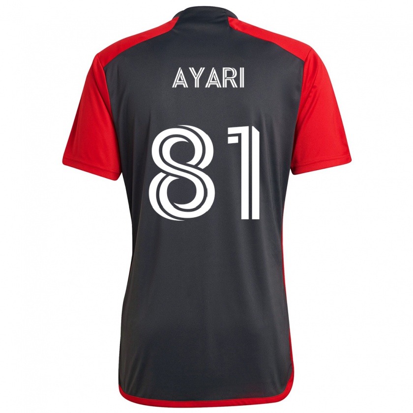 Kandiny Dames Hassan Ayari #81 Grijs Rood Thuisshirt Thuistenue 2024/25 T-Shirt België