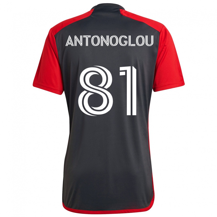 Kandiny Donna Maglia Themi Antonoglou #81 Grigio Rosso Kit Gara Home 2024/25 Maglietta