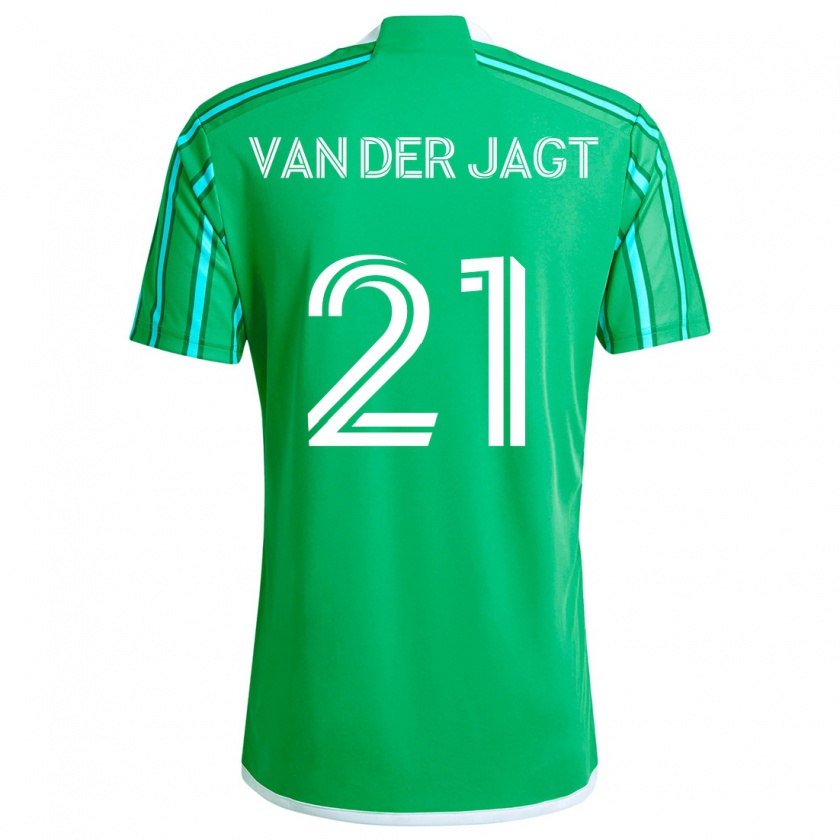 Kandiny Dames Olivia Van Der Jagt #21 Groen Wit Thuisshirt Thuistenue 2024/25 T-Shirt België