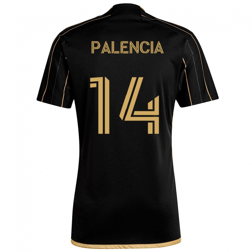 Kandiny Dames Sergi Palencia #14 Zwart Goud Thuisshirt Thuistenue 2024/25 T-Shirt