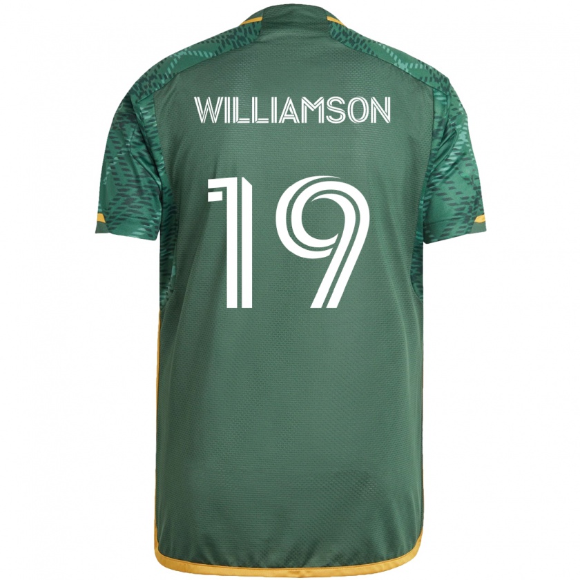 Kandiny Mujer Camiseta Eryk Williamson #19 Verde Naranja 1ª Equipación 2024/25 La Camisa