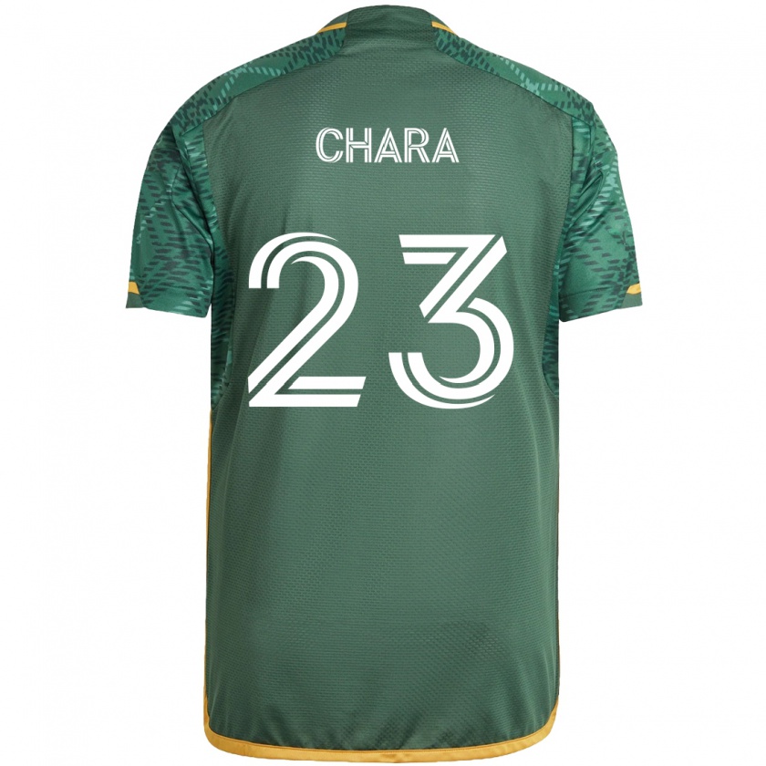 Kandiny Mujer Camiseta Yimmi Chará #23 Verde Naranja 1ª Equipación 2024/25 La Camisa