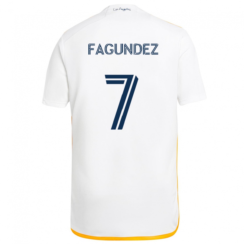 Kandiny Damen Diego Fagúndez #7 Weiß Gelb Heimtrikot Trikot 2024/25 T-Shirt Österreich