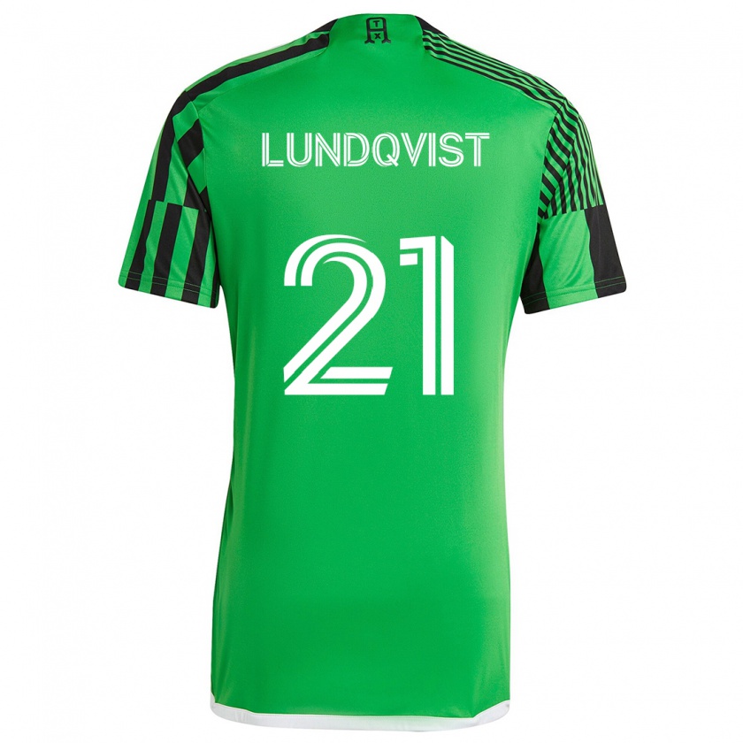 Kandiny Mujer Camiseta Adam Lundqvist #21 Verde Negro 1ª Equipación 2024/25 La Camisa