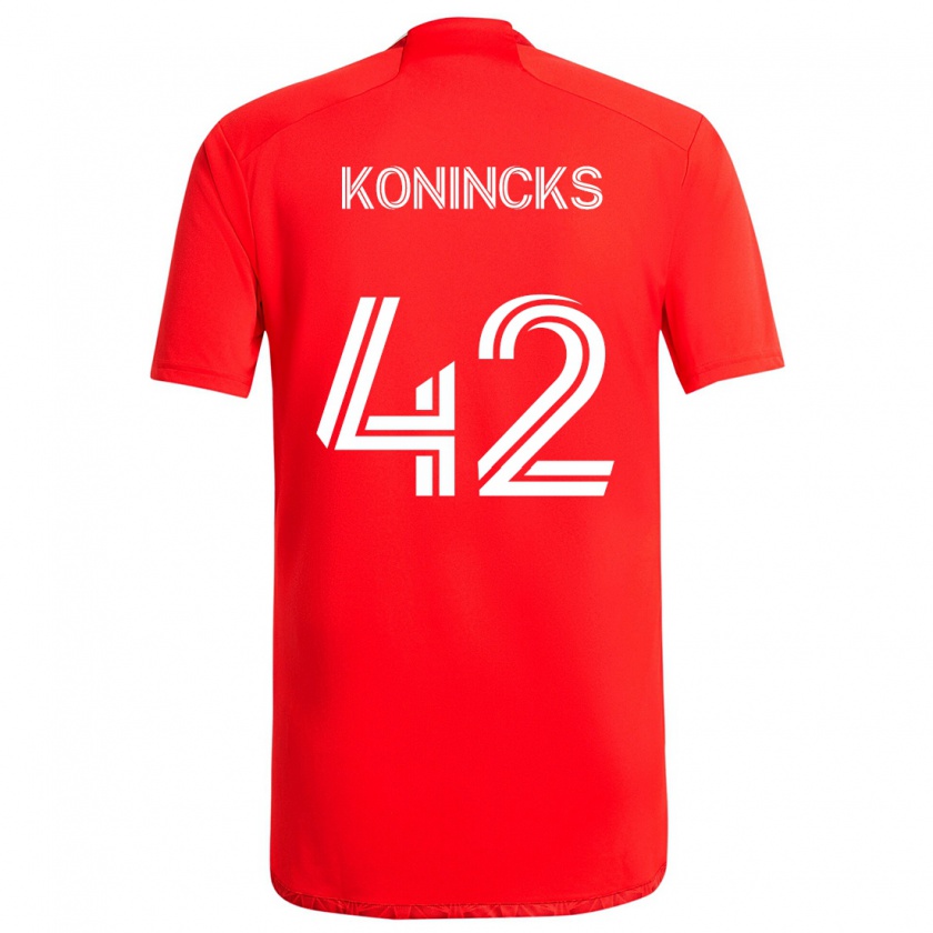 Kandiny Dames Diego Konincks #42 Rood Wit Thuisshirt Thuistenue 2024/25 T-Shirt