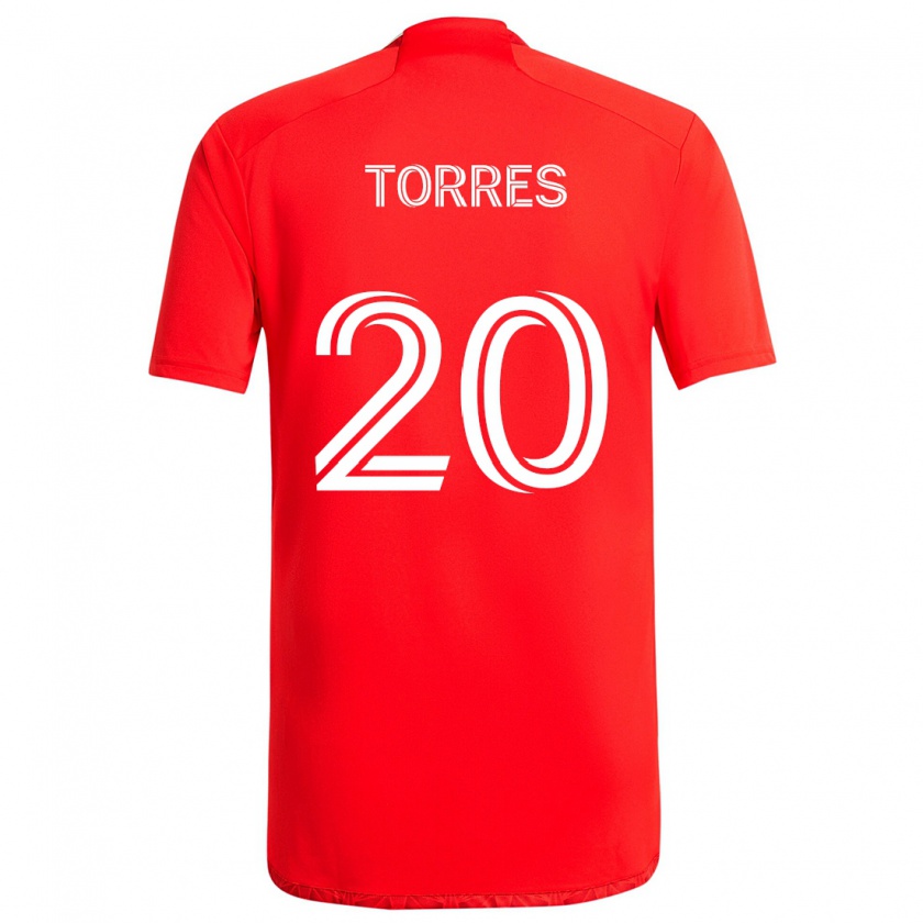 Kandiny Dames Jairo Torres #20 Rood Wit Thuisshirt Thuistenue 2024/25 T-Shirt