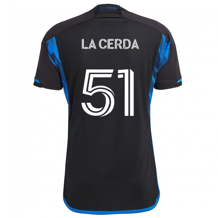 Kandiny Dames Eric De La Cerda #51 Blauw Zwart Thuisshirt Thuistenue 2024/25 T-Shirt