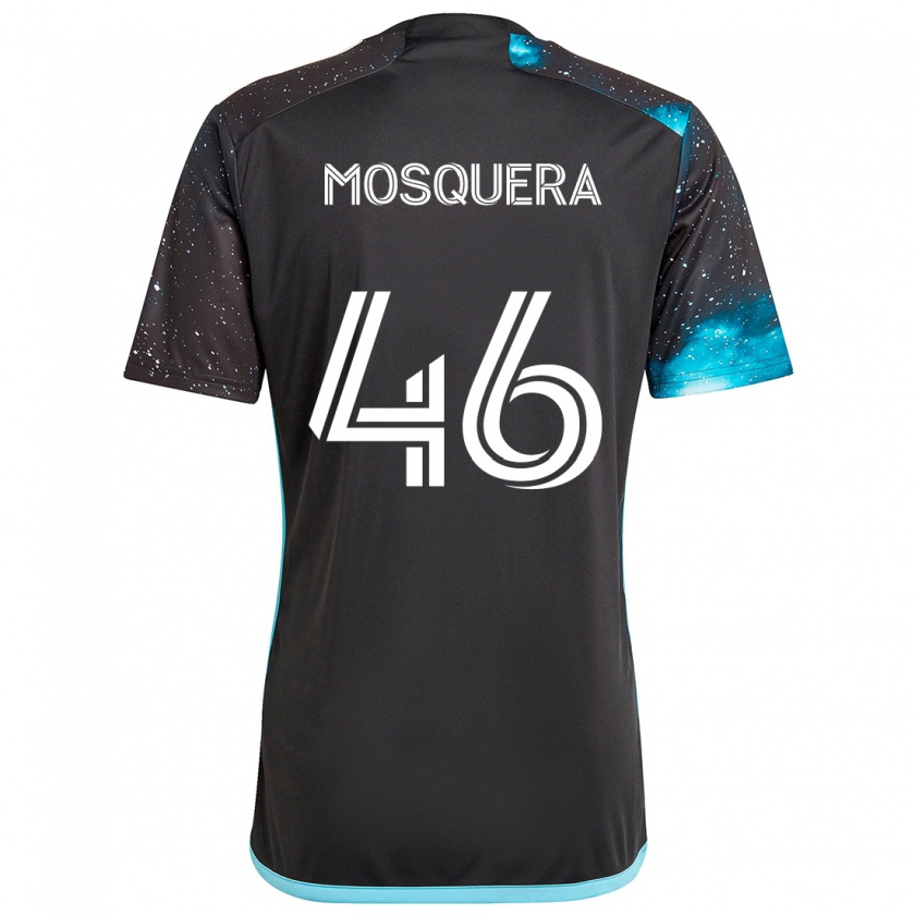 Kandiny Dames Juan Camilo Mosquera #46 Zwart Blauw Thuisshirt Thuistenue 2024/25 T-Shirt