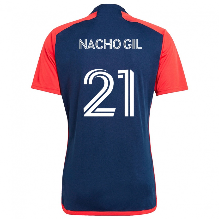 Kandiny Dames Nacho Gil #21 Blauw Rood Thuisshirt Thuistenue 2024/25 T-Shirt