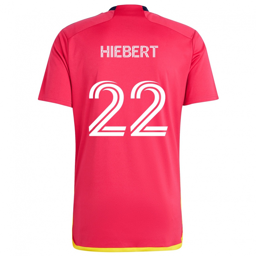 Kandiny Donna Maglia Kyle Hiebert #22 Rosso Blu Kit Gara Home 2024/25 Maglietta