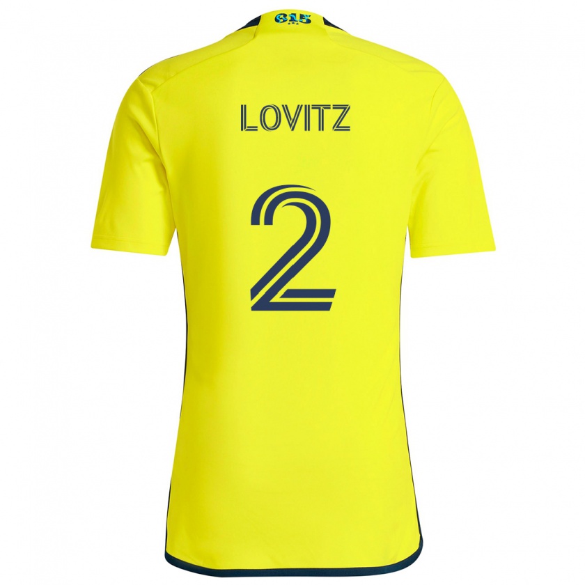 Kandiny Dames Daniel Lovitz #2 Geel Blauw Thuisshirt Thuistenue 2024/25 T-Shirt België