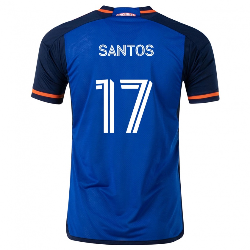 Kandiny Dames Sergio Santos #17 Blauw Wit Thuisshirt Thuistenue 2024/25 T-Shirt België