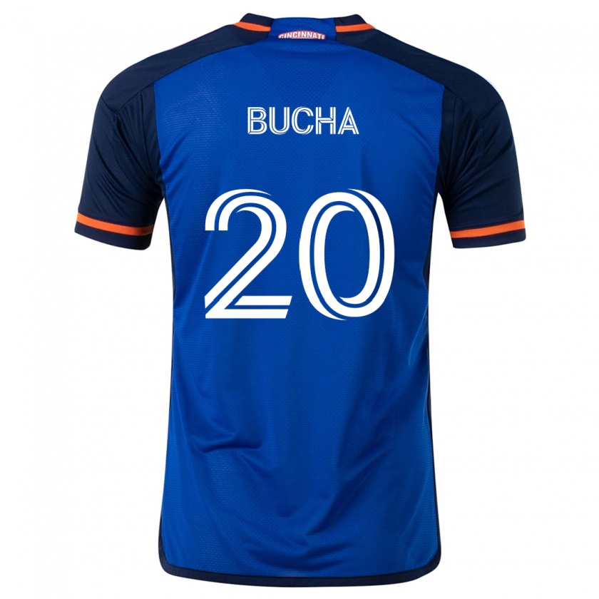 Kandiny Dames Pavel Bucha #20 Blauw Wit Thuisshirt Thuistenue 2024/25 T-Shirt België