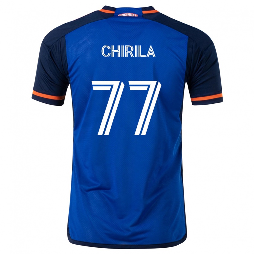 Kandiny Dames Stefan Chirila #77 Blauw Wit Thuisshirt Thuistenue 2024/25 T-Shirt België