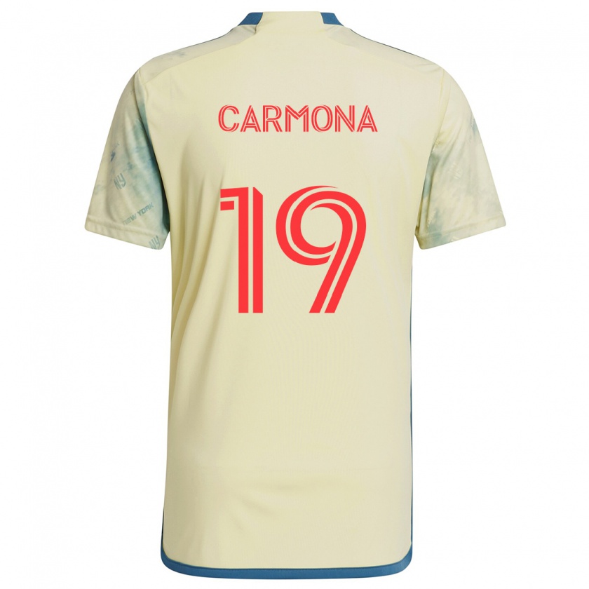 Kandiny Donna Maglia Wikelman Carmona #19 Giallo Rosso Blu Kit Gara Home 2024/25 Maglietta