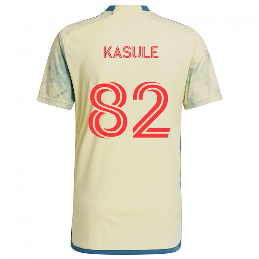 Kandiny Dames Ibrahim Kasule #82 Geel Rood Blauw Thuisshirt Thuistenue 2024/25 T-Shirt België