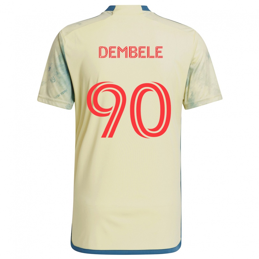 Kandiny Donna Maglia Malick Dembele #90 Giallo Rosso Blu Kit Gara Home 2024/25 Maglietta