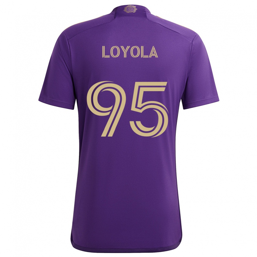 Kandiny Dames Favian Loyola #95 Paars Geel Thuisshirt Thuistenue 2024/25 T-Shirt België