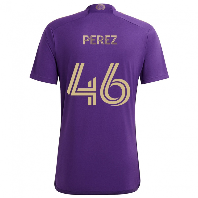 Kandiny Damen Franco Pérez #46 Lila Gelb Heimtrikot Trikot 2024/25 T-Shirt Österreich