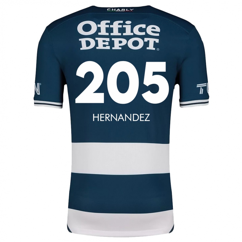 Kandiny Mujer Camiseta Sergio Hernández #205 Azul Blanco 1ª Equipación 2024/25 La Camisa