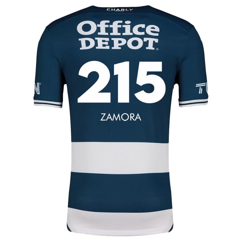 Kandiny Mujer Camiseta Yahir Zamora #215 Azul Blanco 1ª Equipación 2024/25 La Camisa