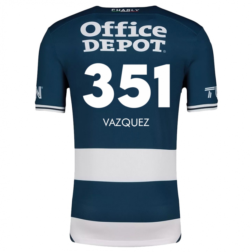 Kandiny Mujer Camiseta Maximo Vázquez #351 Azul Blanco 1ª Equipación 2024/25 La Camisa