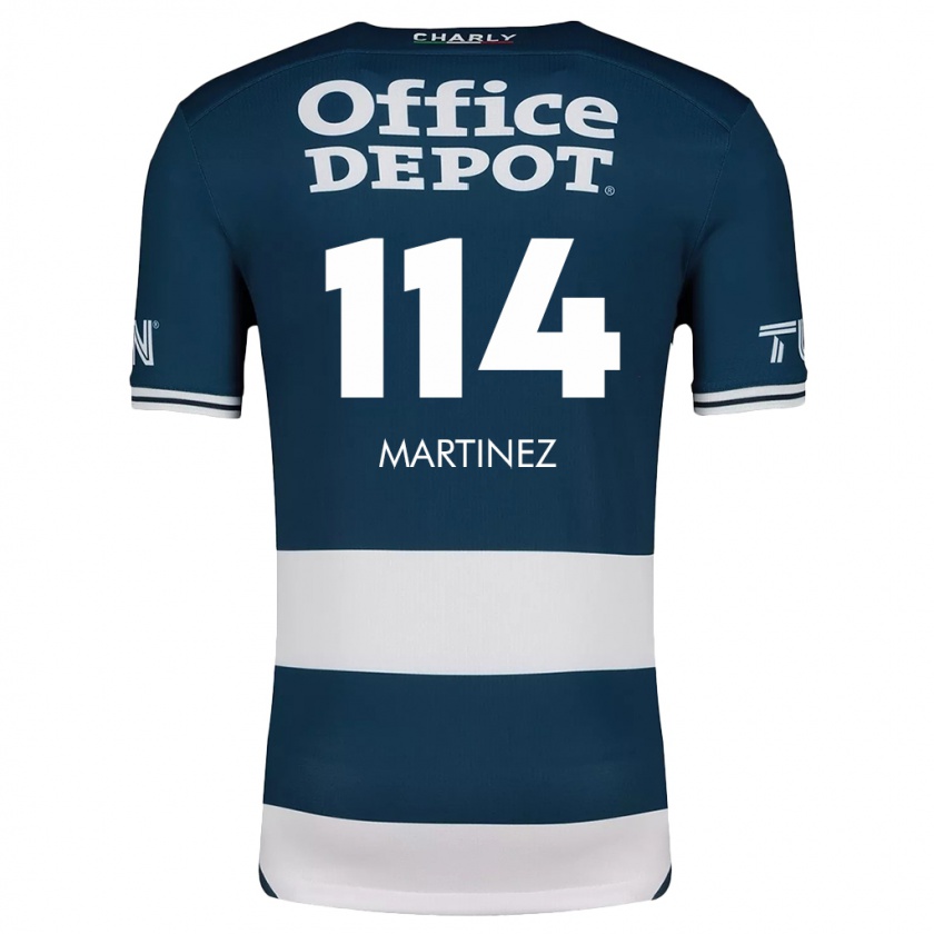 Kandiny Mujer Camiseta Jesús Martínez #114 Azul Blanco 1ª Equipación 2024/25 La Camisa