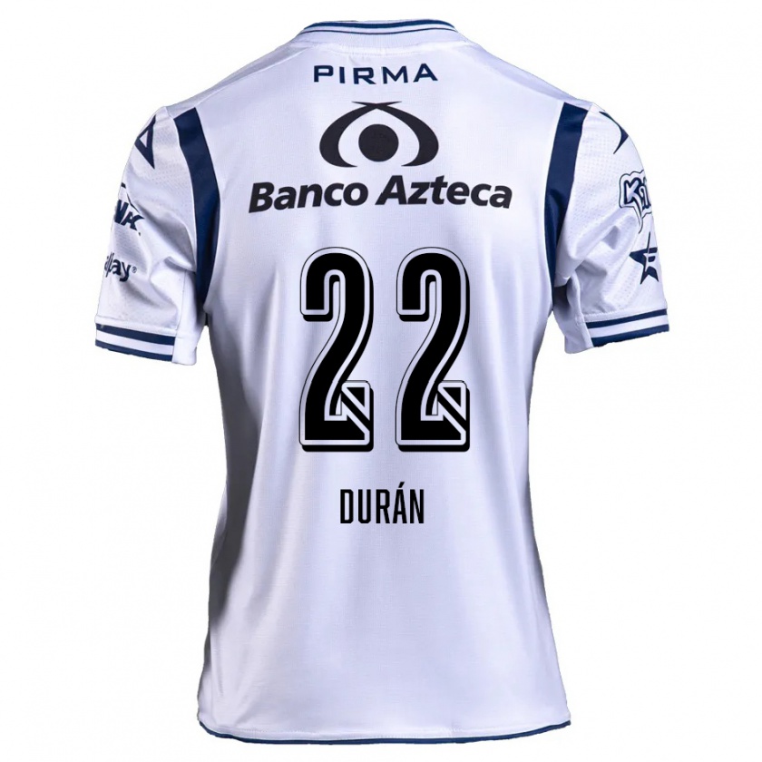 Kandiny Mujer Camiseta Rafael Durán #22 Blanco Azul Marino 1ª Equipación 2024/25 La Camisa