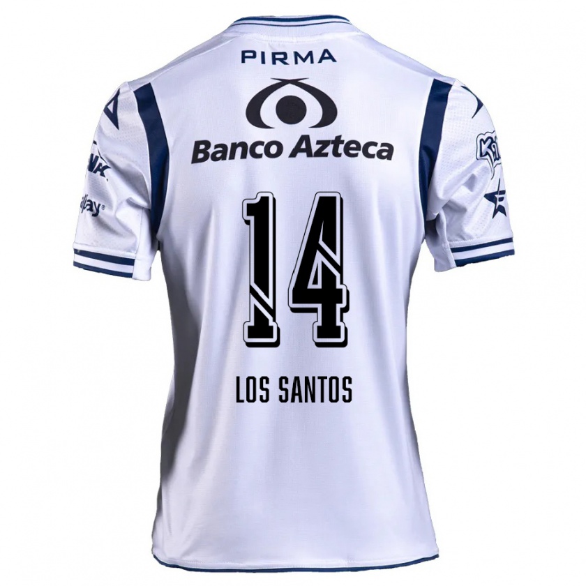 Kandiny Dames Lucas De Los Santos #14 Wit Marineblauw Thuisshirt Thuistenue 2024/25 T-Shirt