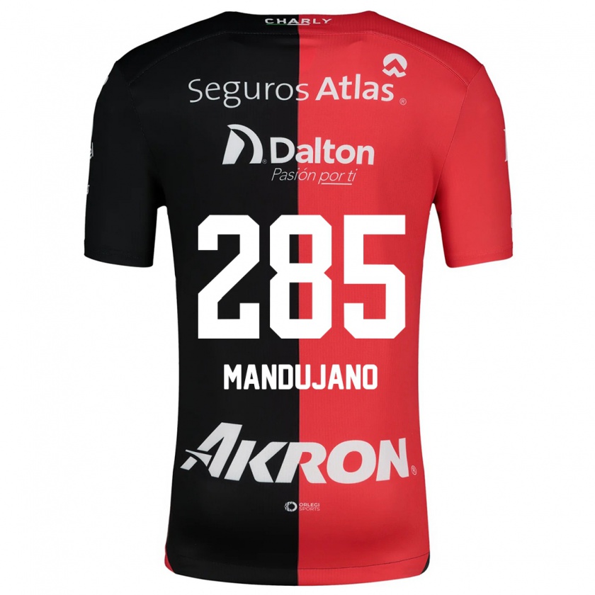 Kandiny Mujer Camiseta Sebastián Mandujano #285 Negro Rojo 1ª Equipación 2024/25 La Camisa