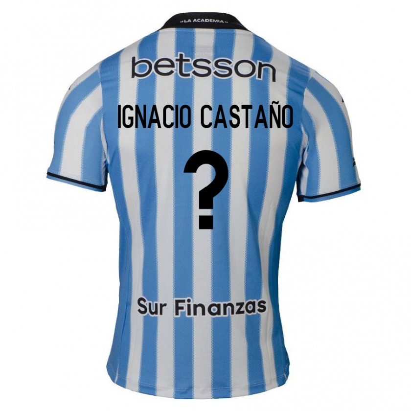 Kandiny Donna Maglia Juan Ignacio Castaño #0 Blu Bianco Nero Kit Gara Home 2024/25 Maglietta