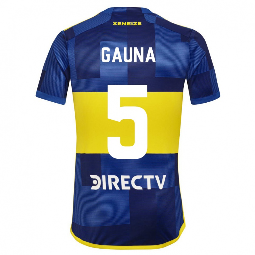 Kandiny Dames Santiago Gauna #5 Blauw Geel Thuisshirt Thuistenue 2024/25 T-Shirt