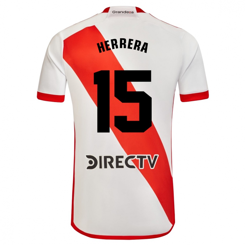 Kandiny Dames Andrés Herrera #15 Wit Rood Thuisshirt Thuistenue 2024/25 T-Shirt België