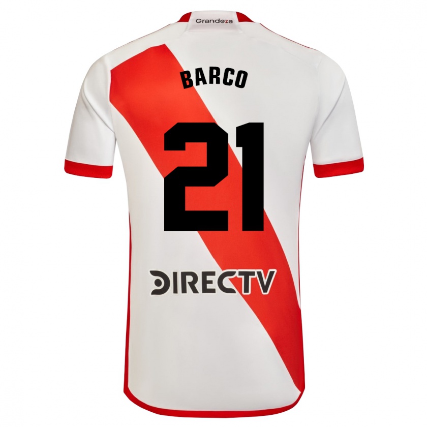 Kandiny Donna Maglia Esequiel Barco #21 Bianco Rosso Kit Gara Home 2024/25 Maglietta