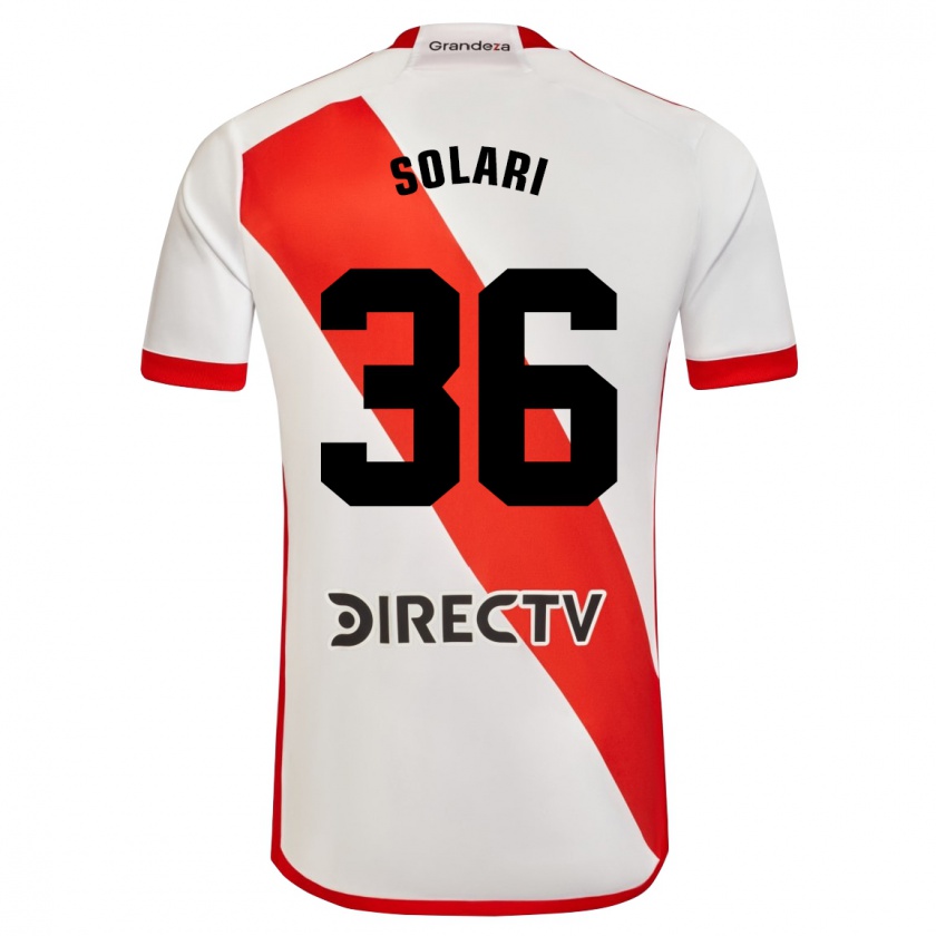 Kandiny Donna Maglia Pablo Solari #36 Bianco Rosso Kit Gara Home 2024/25 Maglietta