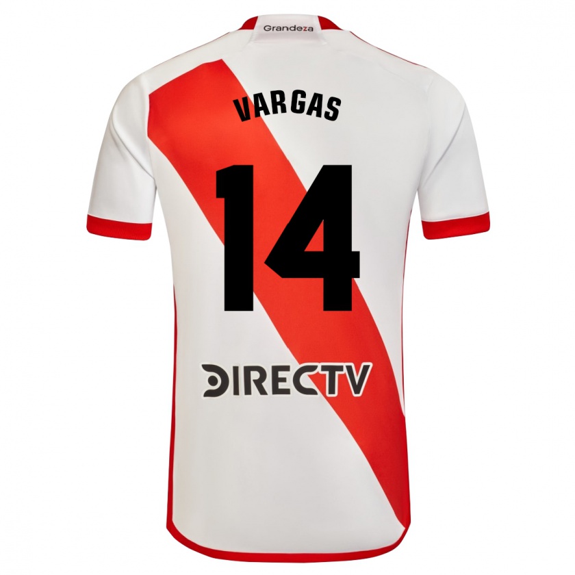 Kandiny Dames Agustina Vargas #14 Wit Rood Thuisshirt Thuistenue 2024/25 T-Shirt