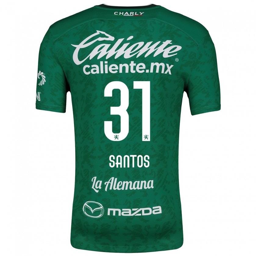 Kandiny Dames Sebastián Santos #31 Groen Wit Thuisshirt Thuistenue 2024/25 T-Shirt