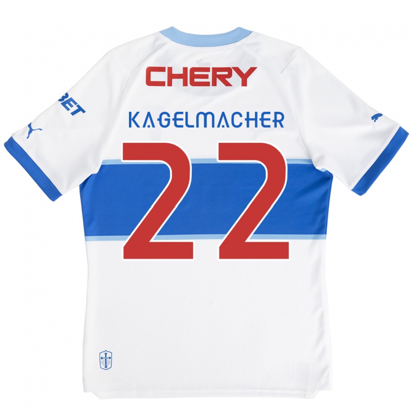 Kandiny Dames Gary Kagelmacher #22 Wit Blauw Thuisshirt Thuistenue 2024/25 T-Shirt België