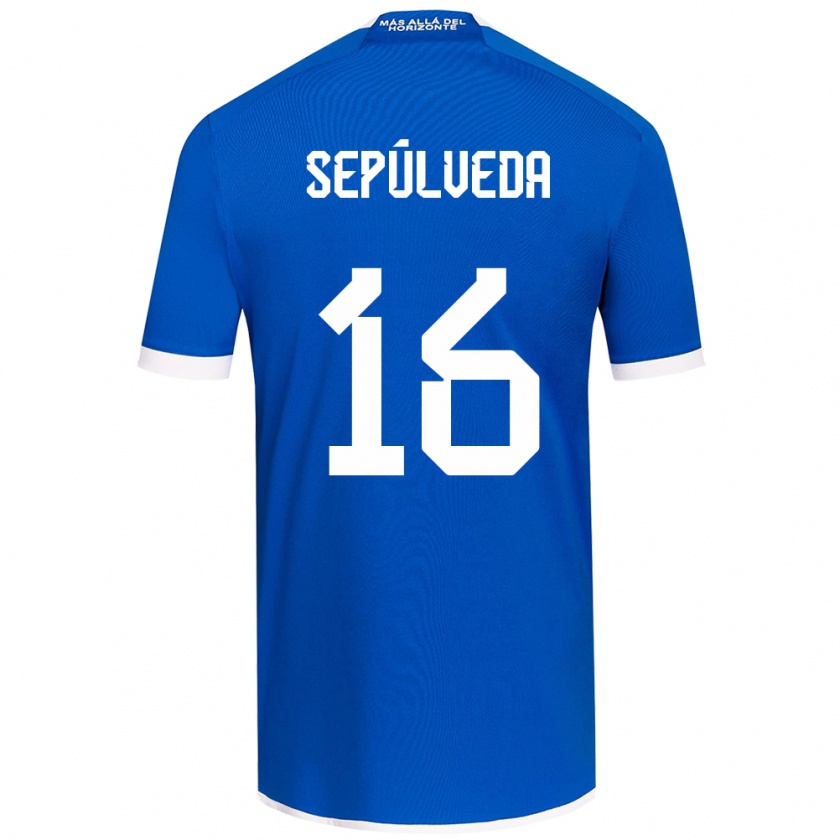 Kandiny Mujer Camiseta Matías Sepúlveda #16 Azul Blanco 1ª Equipación 2024/25 La Camisa