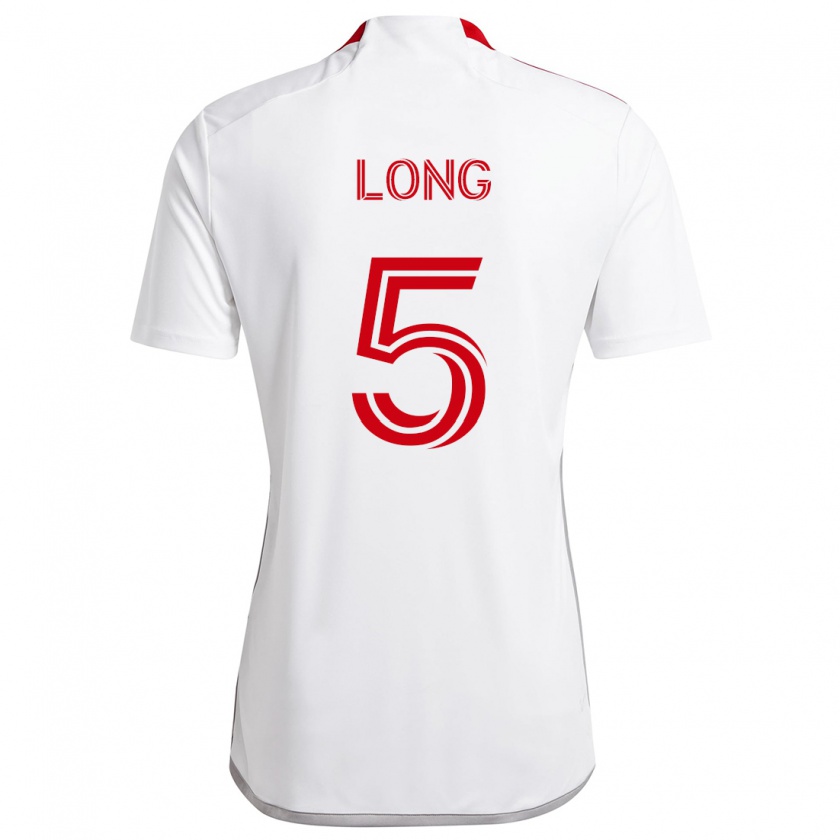 Kandiny Donna Maglia Kevin Long #5 Bianco Rosso Kit Gara Away 2024/25 Maglietta