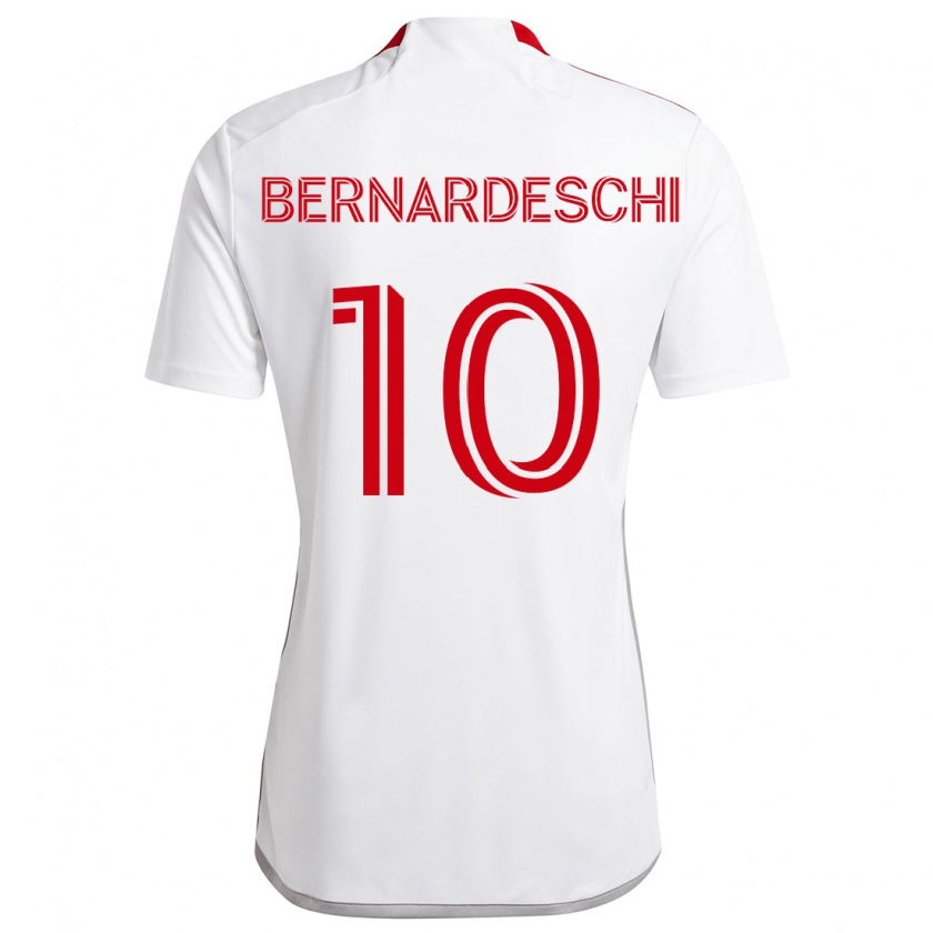 Kandiny Donna Maglia Federico Bernardeschi #10 Bianco Rosso Kit Gara Away 2024/25 Maglietta