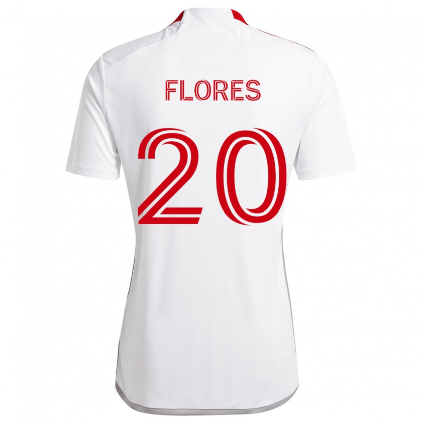 Kandiny Dames Deybi Flores #20 Wit Rood Uitshirt Uittenue 2024/25 T-Shirt