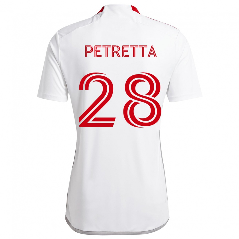 Kandiny Donna Maglia Raoul Petretta #28 Bianco Rosso Kit Gara Away 2024/25 Maglietta