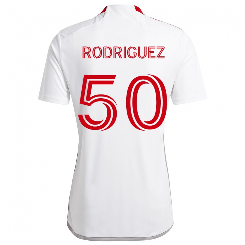 Kandiny Dames Abraham Rodriguez #50 Wit Rood Uitshirt Uittenue 2024/25 T-Shirt België