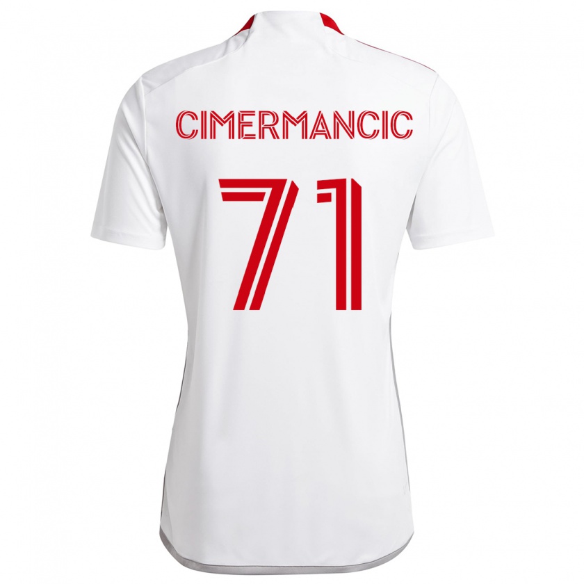 Kandiny Mujer Camiseta Markus Cimermancic #71 Blanco Rojo 2ª Equipación 2024/25 La Camisa México