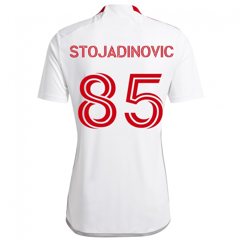 Kandiny Mujer Camiseta Marko Stojadinovic #85 Blanco Rojo 2ª Equipación 2024/25 La Camisa México