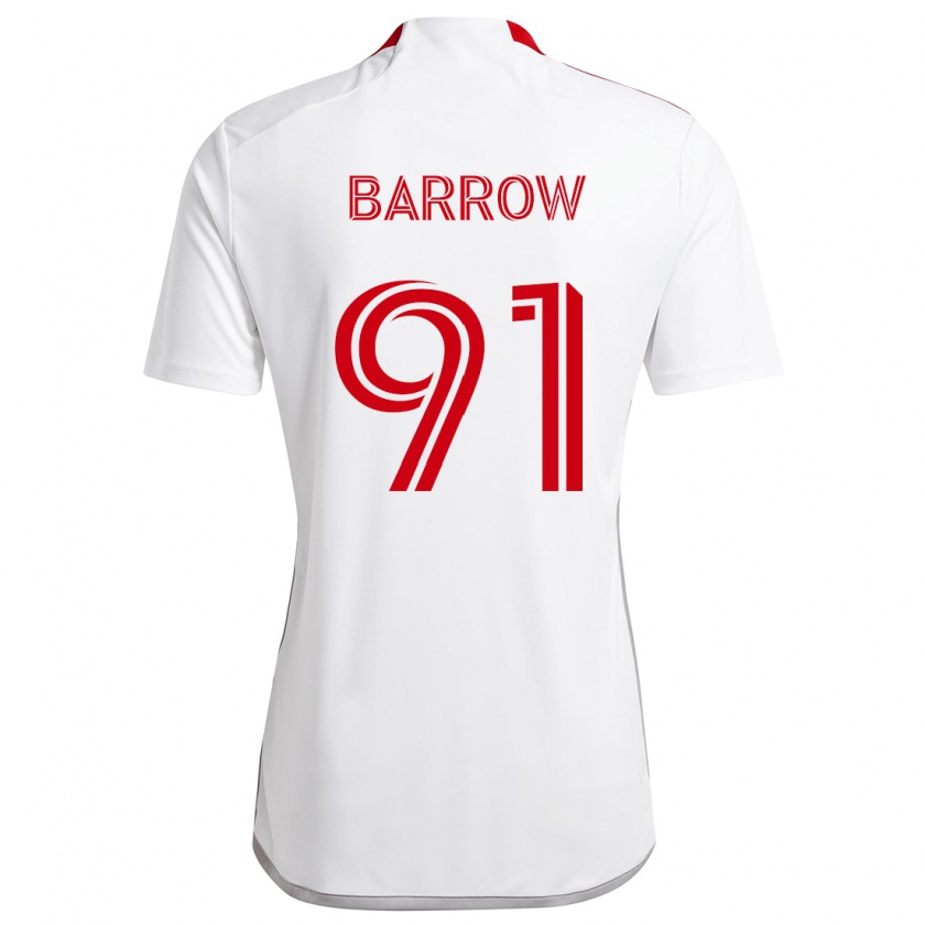 Kandiny Donna Maglia Dékwon Barrow #91 Bianco Rosso Kit Gara Away 2024/25 Maglietta